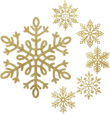 12 Pack Large Snowflakes Ornaments 12” Giant Glitter Decorative Hanging Snowflakes Plastic Oversized Christmas Snowflake Decorations with 164 Ft Nylon Thread for Indoor Outdoor Decor